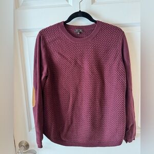 Women's Textured Crew Neck Sweater - Burgundy